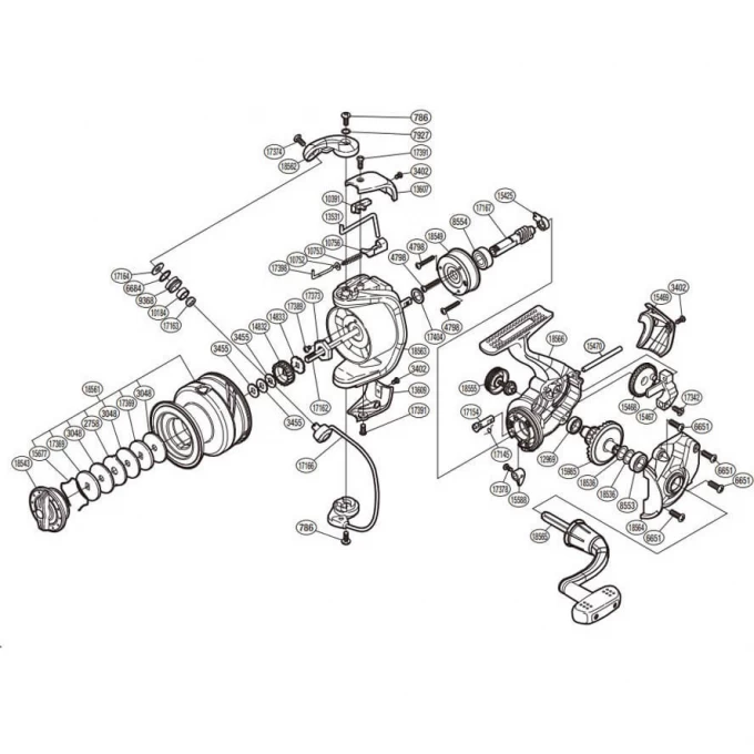 Запчасть для катушки SHIMANO BODY ASSEMBLY корпус RD18566 Запчасть для катушки SHIMANO BODY ASSEMBLY корпус RD18566